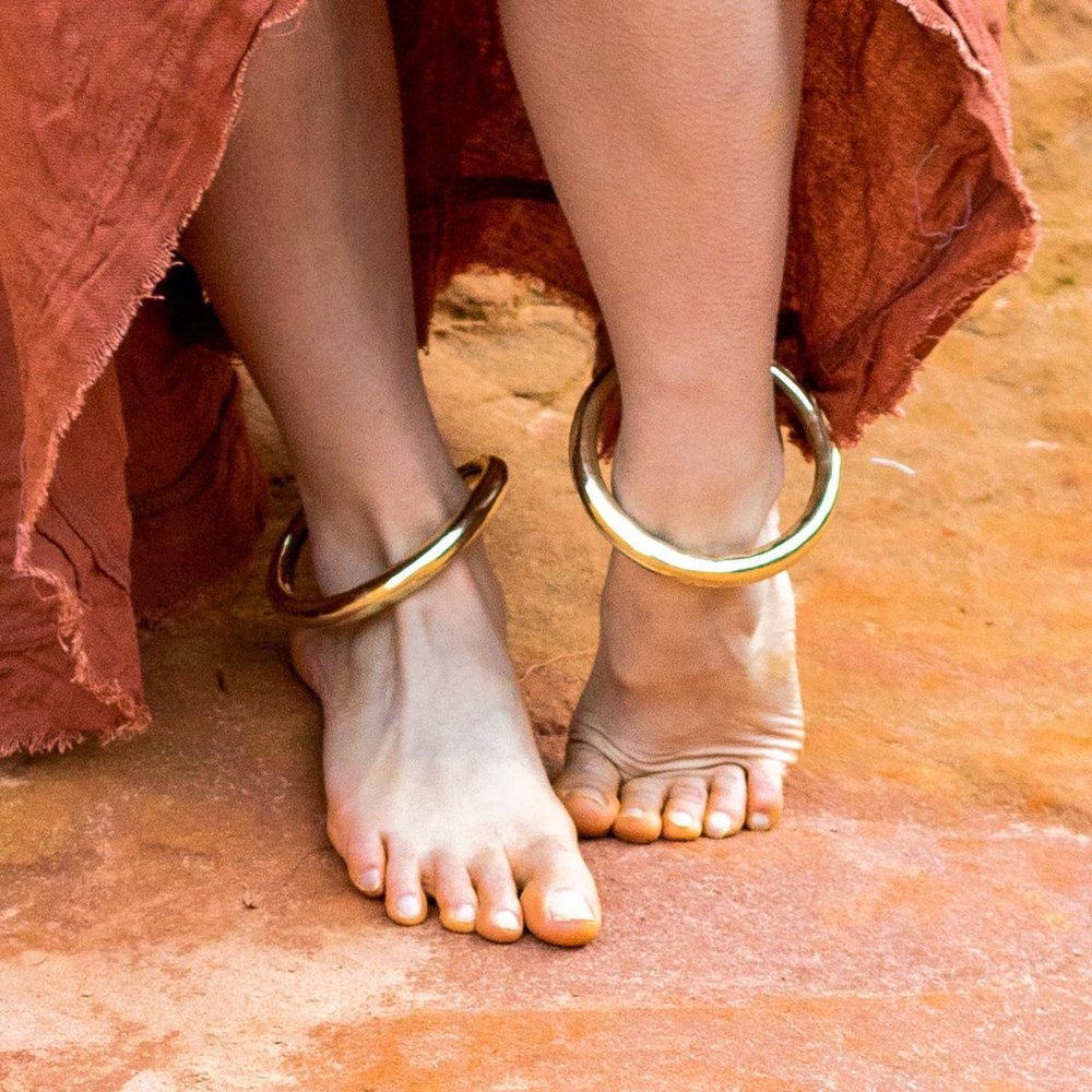 Brass Ankle Bracelet Bangle Tribal Boho